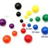 Lot 6 boules plastique 9 mm de diamètre en 6 couleurs - billes multicolores