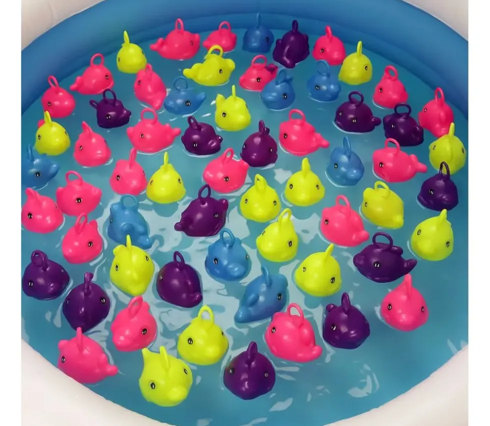Lot de 24 dauphins 16 cm 4 Couleurs assorties pour pêche à ligne