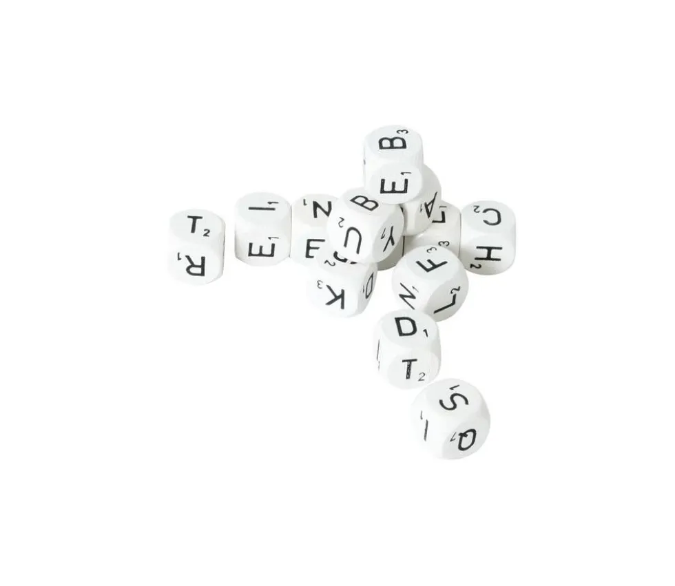 Lot de 13 dés lettres alphabet