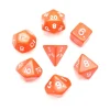Lot de 7 dés multi-faces opaques ORANGE