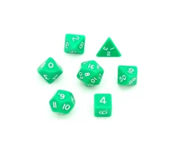 Lot de 7 dés multi-faces opaques VERT