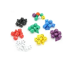 Lot de 7 dés multi-faces opaques VERT