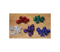 Lot de 7 dés nacrés BLEU multi-faces