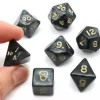 Lot de 7 dés nacrés NOIR multi-faces