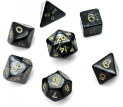 Lot de 7 dés nacrés NOIR multi-faces