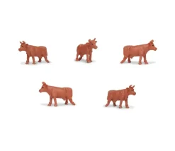 Lot de 10 mini mini vaches marron 15 x 10 x 28 mm