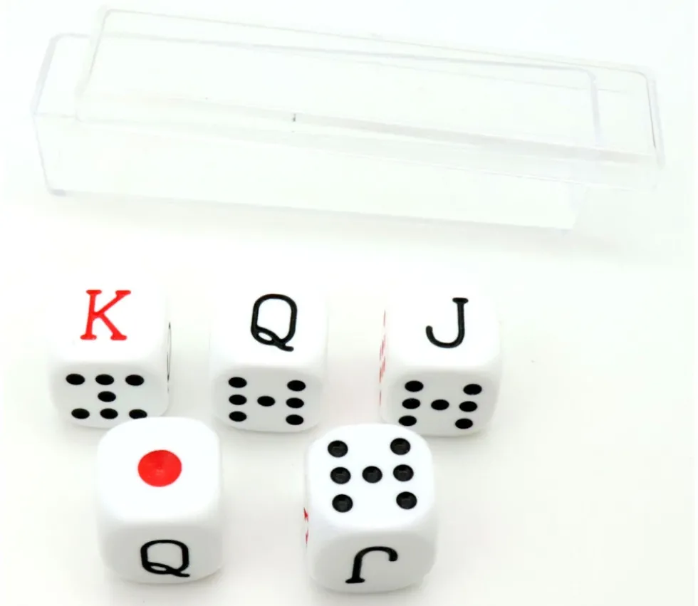 Lot 5 dés poker américain 16 mm