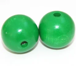 Lot 20 Grosses perles boules colorées en bois diamètre 30 mm trou 6 mm