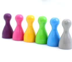 Lot 6 Pions pastel en bois Small 24 x 12 mm pour jeu multicolores