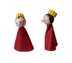 5 Marionnettes pour doigts en tissu et bois