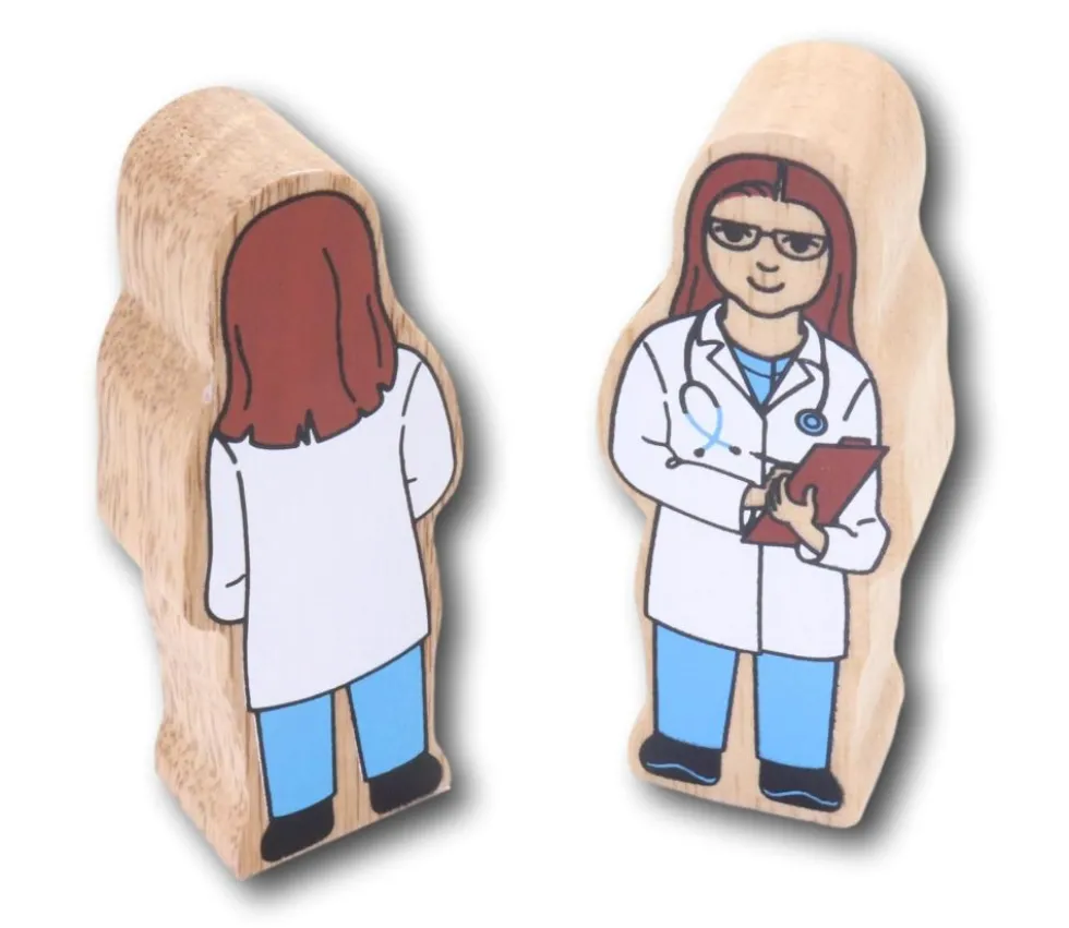 Médecin en bois 100 x 40 x 25 mm personnage jeu