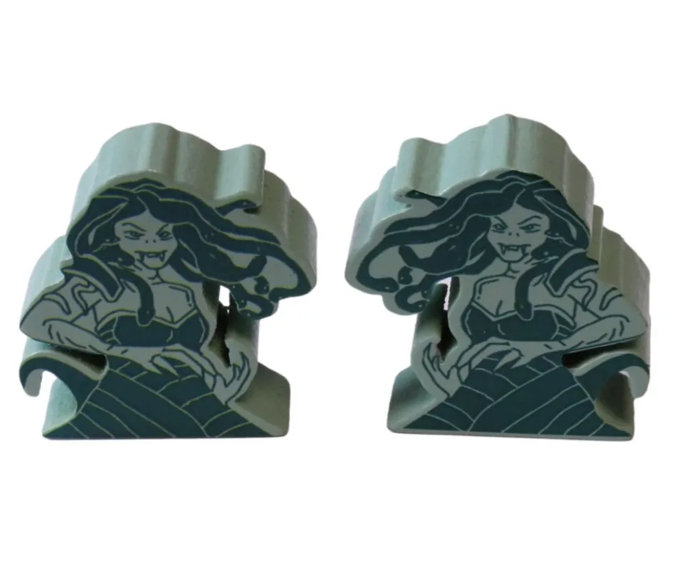 10 meeples créatures fantastiques - Boss de donjon pions en bois