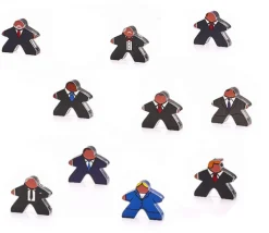 12 meeples hommes en costume plexiglas pions personnage