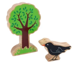 Merle noir oiseau en bois 54 x 77 x 25 mm
