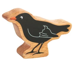 Merle noir oiseau en bois 54 x 77 x 25 mm