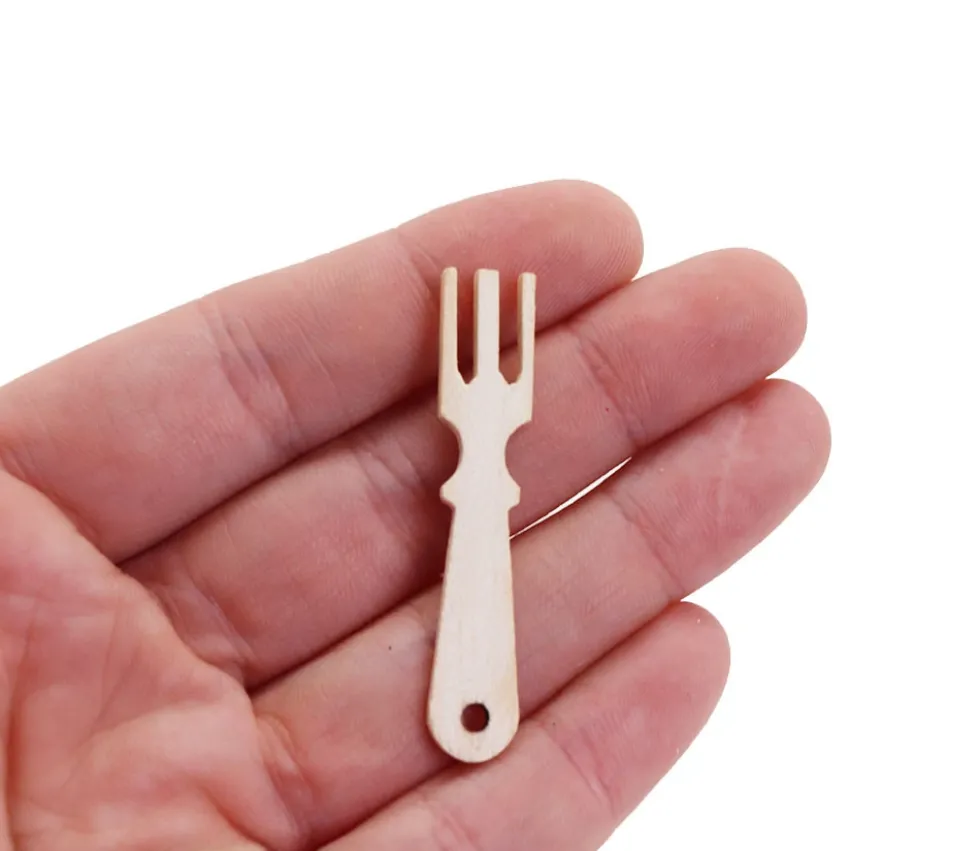 10 miniatures en bois ustensiles cuisine