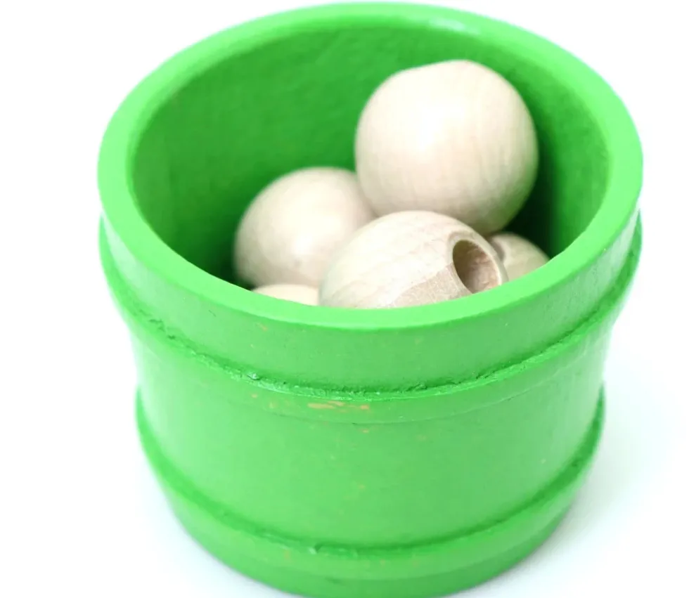 6 mini baquets multicolores 59 x 45 mm - paniers ronds bois