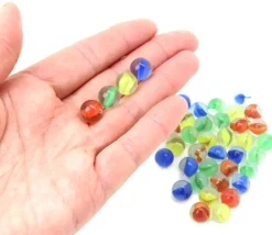 40 mini Billes verre coloré oeil de chat pour jeu 11 mm