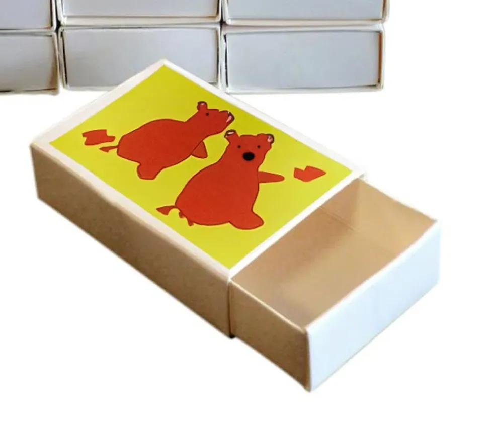 12 Mini Boites carton blanc allumette taille mini