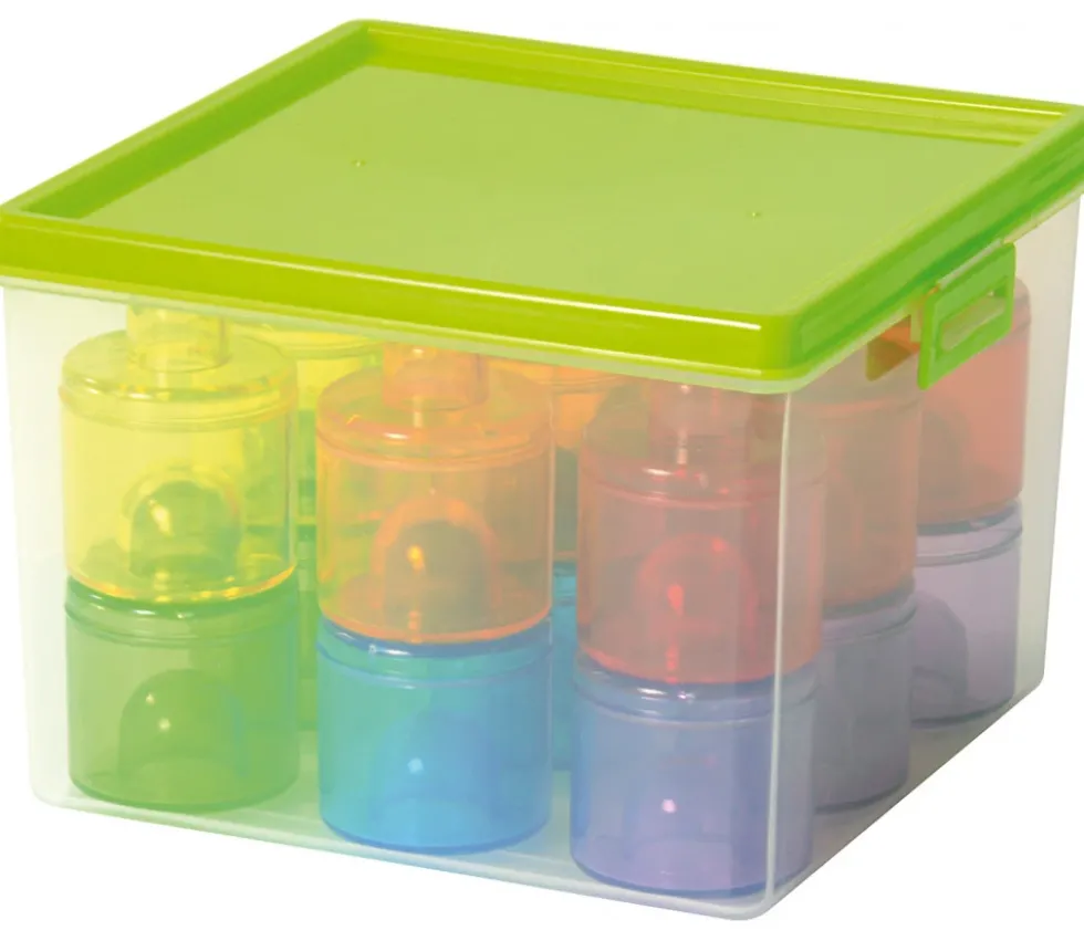 18 mini boites empilables rondes Ø 5.5 cm