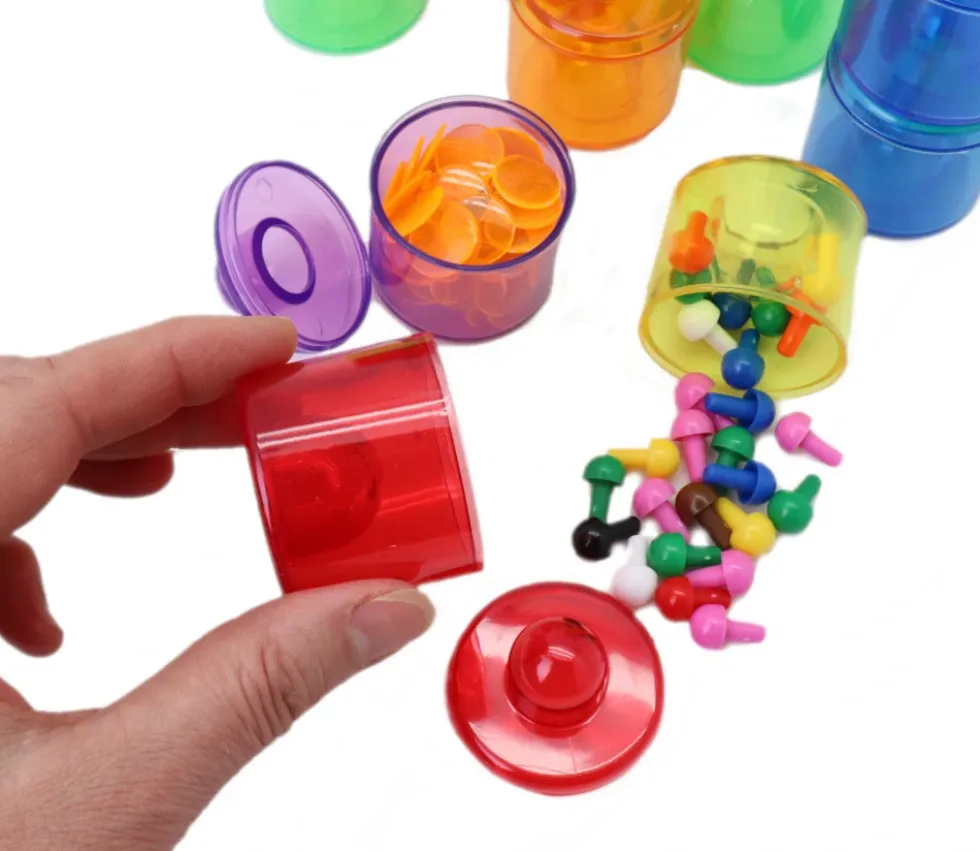 18 mini boites empilables rondes Ø 5.5 cm
