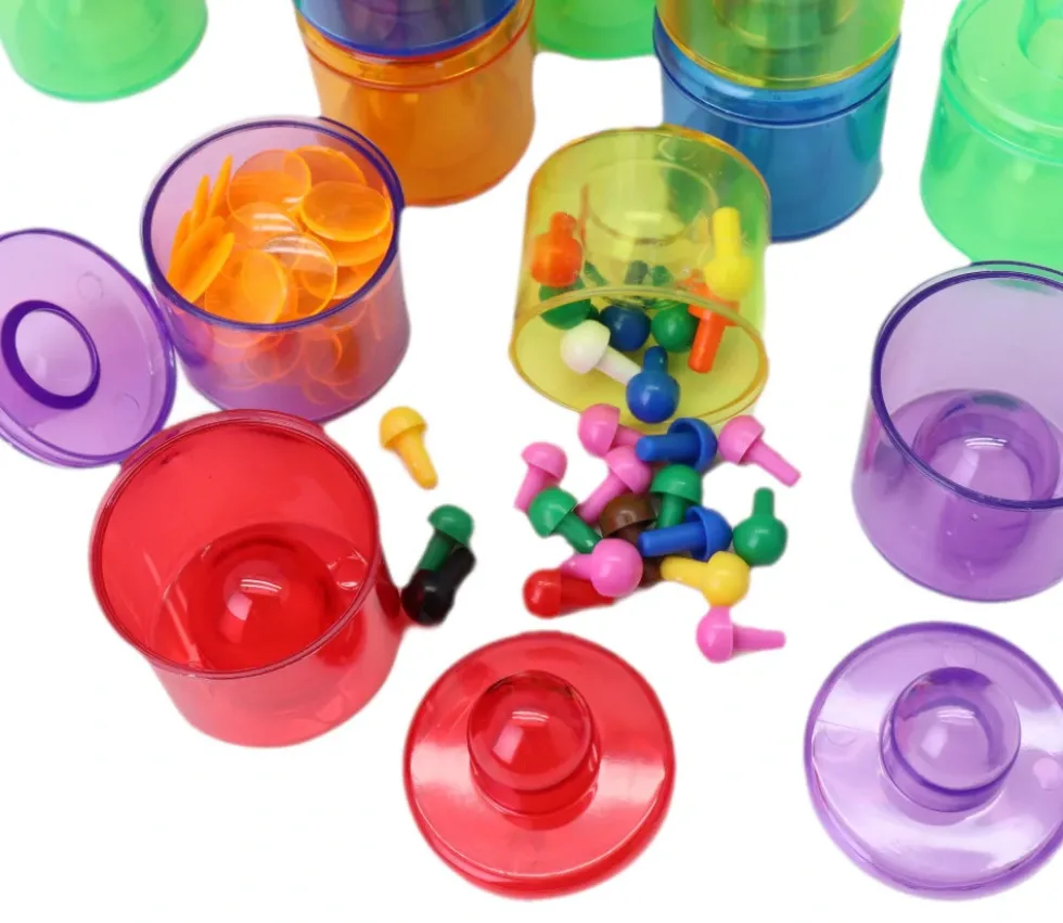 18 mini boites empilables rondes Ø 5.5 cm