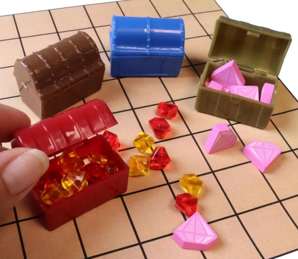 Mini coffre au trésor plastique 3.6 x 2.5 x 3 cm à l'unité