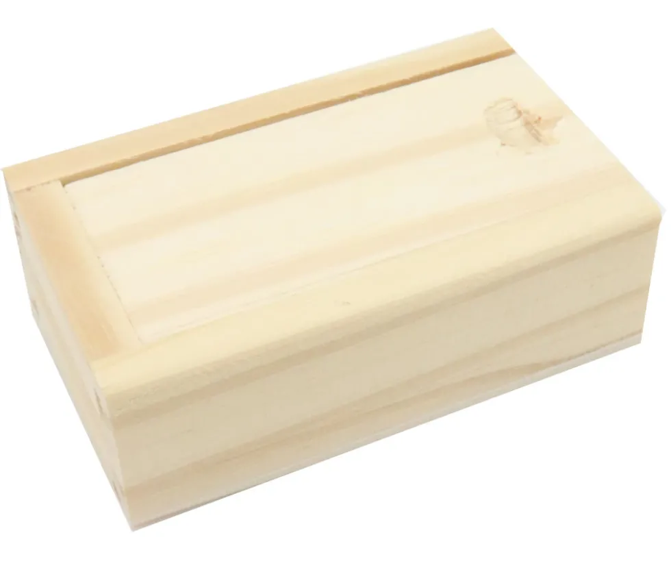 Mini coffret bois avec glissière 8.3 x 5.1 x 2.7 cm