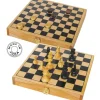 Mini coffret Dames et échecs jeu recto-verso 21 x 21 cm français