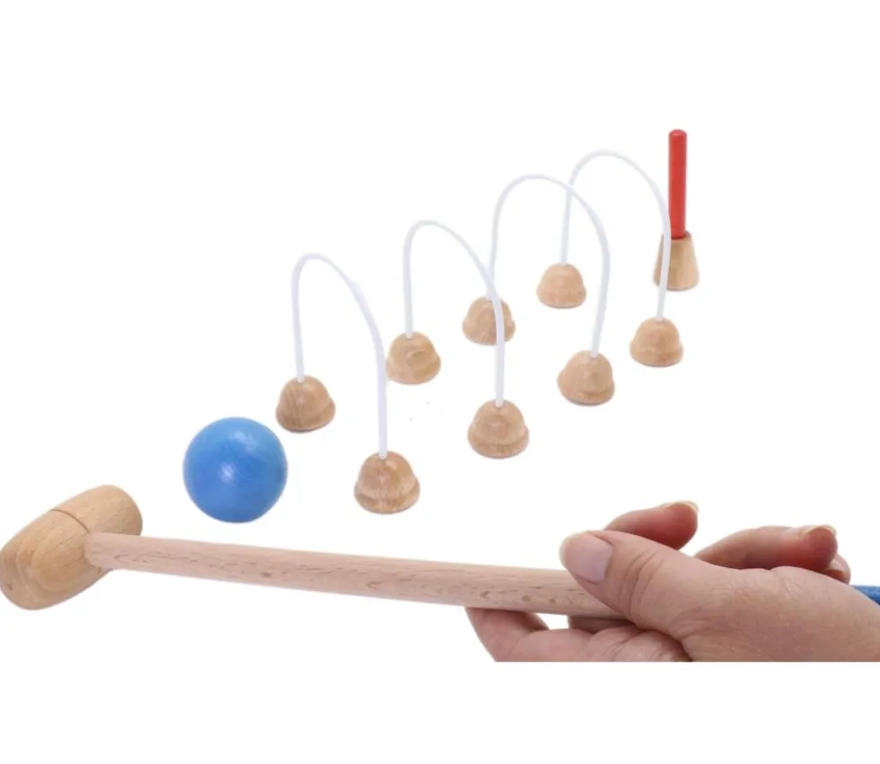 Mini Croquet en bois 4 joueurs TABLE ou intérieur en coffret