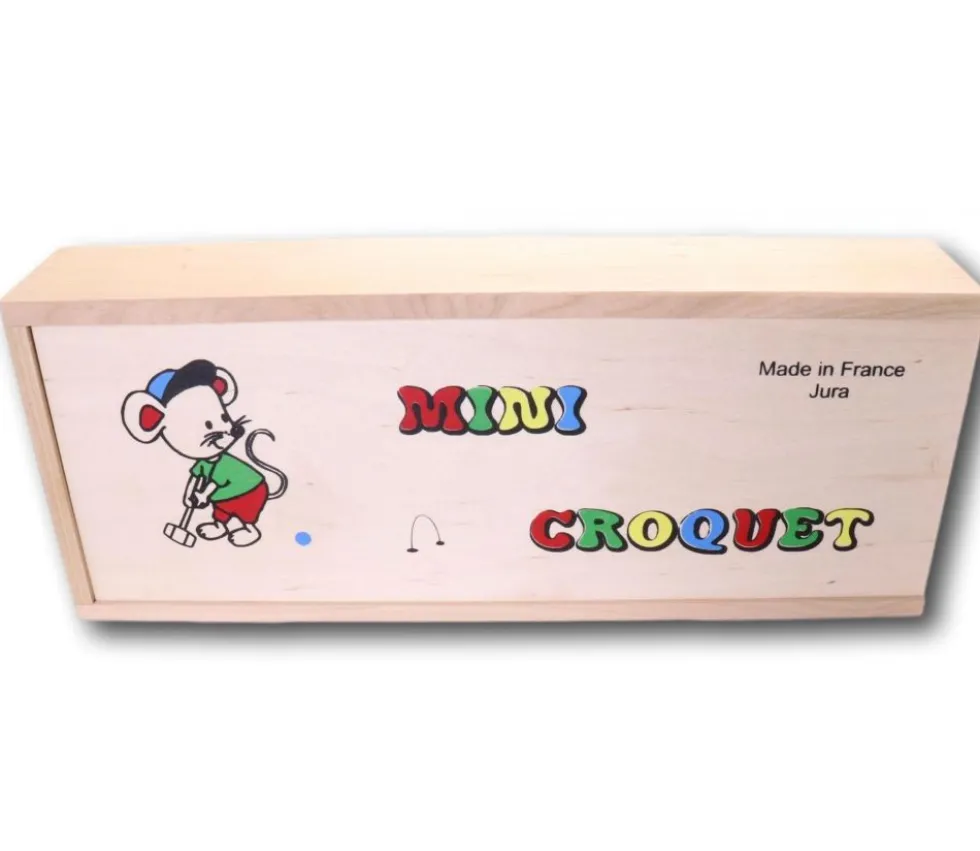 Mini Croquet en bois 4 joueurs TABLE ou intérieur en coffret