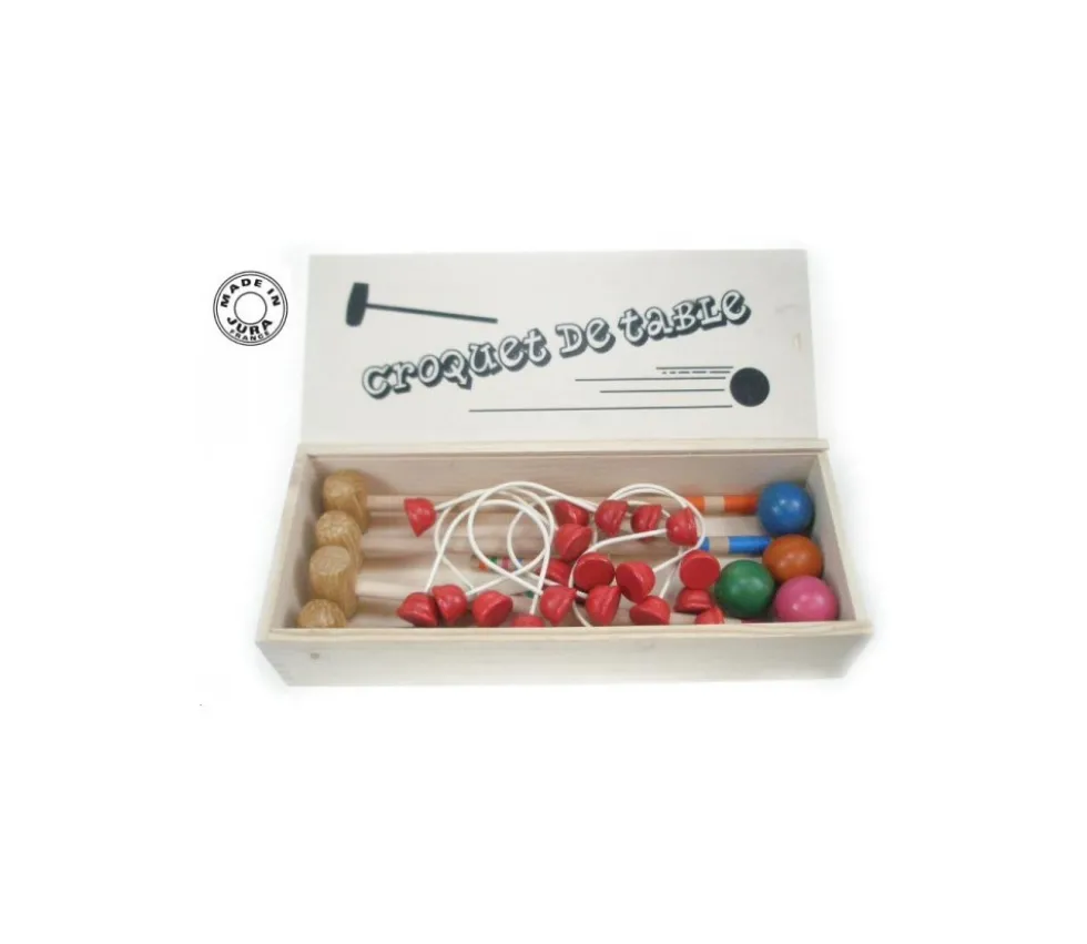 Mini Croquet en bois 4 joueurs TABLE ou intérieur en coffret
