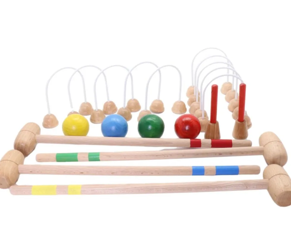 Mini Croquet en bois 4 joueurs TABLE ou intérieur en coffret