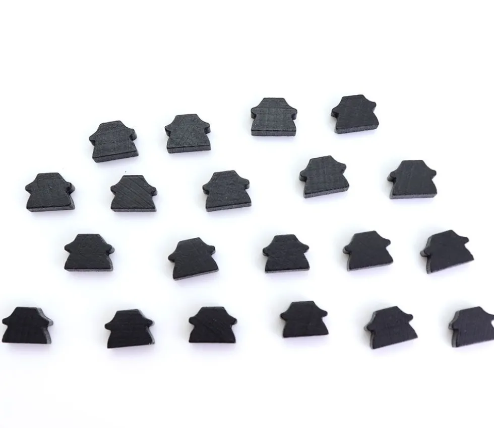 20 Mini jetons maisonnettes asiatiques en bois lot par couleur