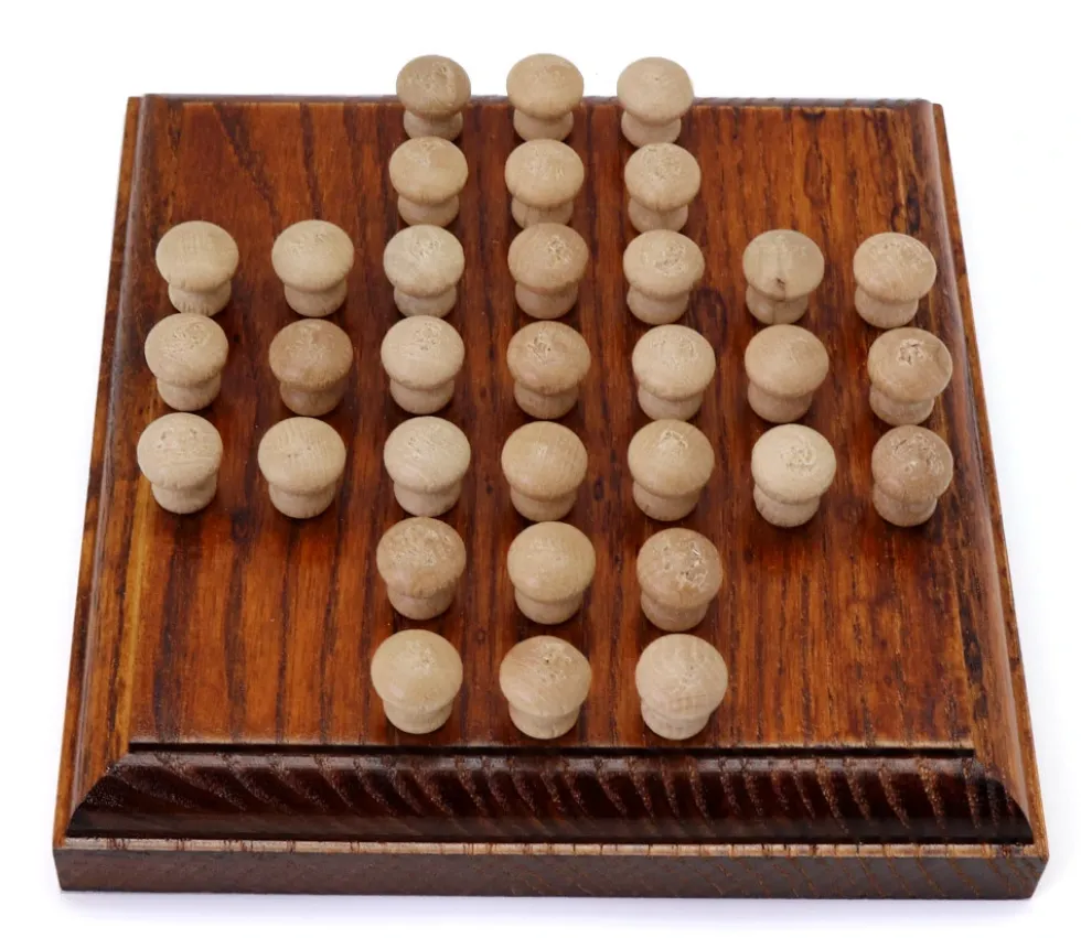 Mini jeu solitaire en bois 12 cm - fabrication française