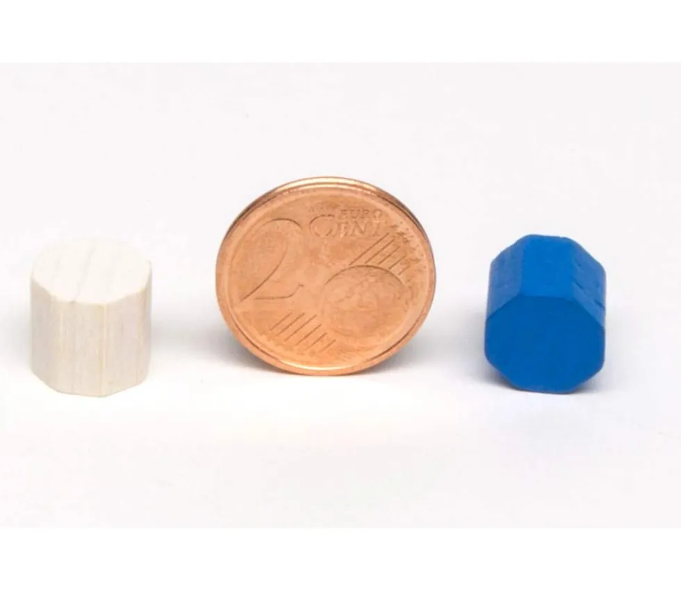 Mini octogone 10x10 mm en bois coloré pour jeu à l'unité