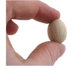 Mini Oeuf en bois naturel 2 cm de haut et 1.5 cm de diamètre