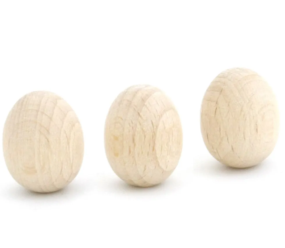 Mini Oeuf en bois naturel 2 cm de haut et 1.5 cm de diamètre