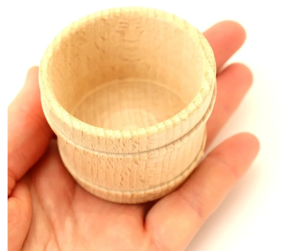Mini panier en bois de 59 x 45 mm - baquet rond