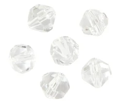 Mini perle diamant à facettes en plastique - 6 mm imitation gem