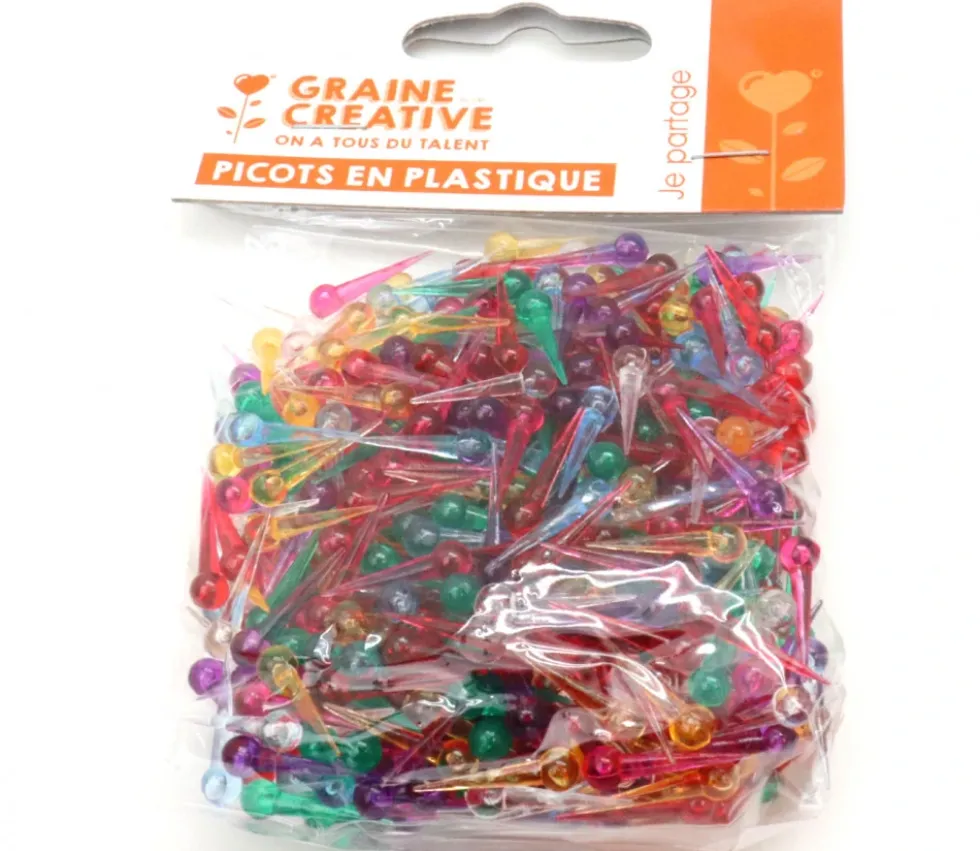 500 mini picots clous translucides 16 mm