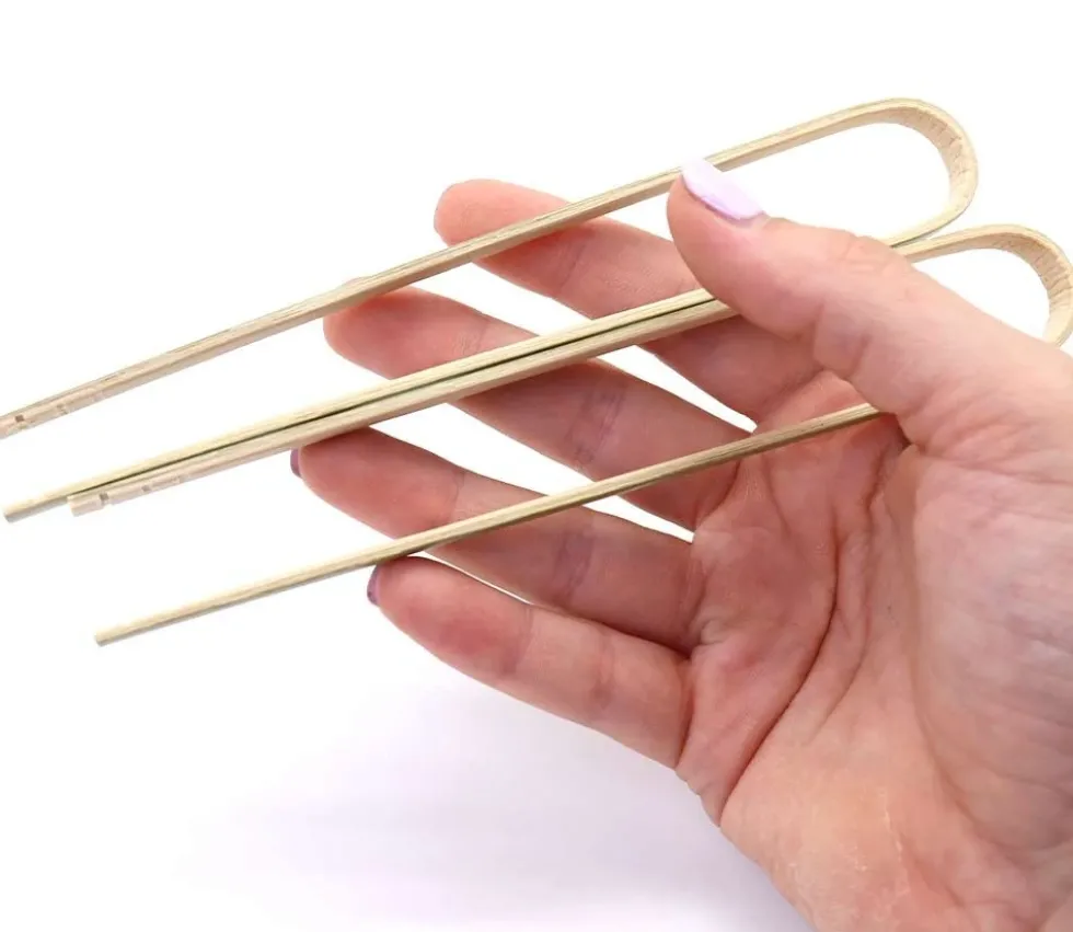 2 mini pinces bambou 16 cm