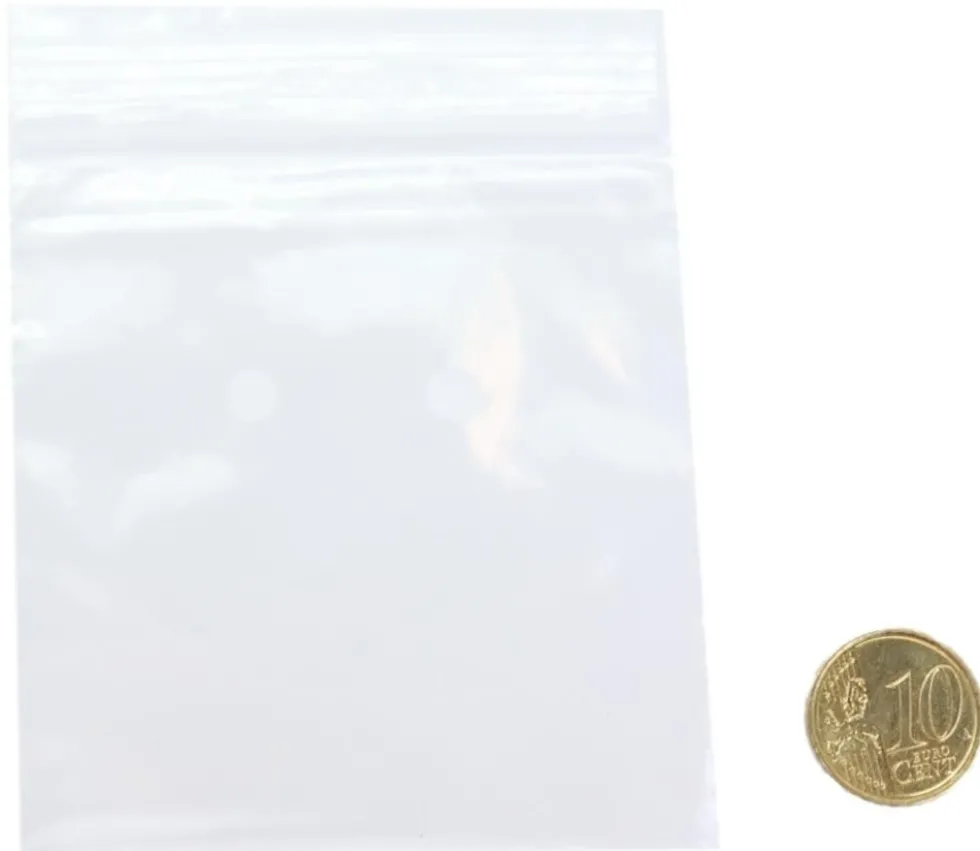 100 Mini sachets zips 78 x 83 mm