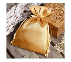 Mini sac tissu doré 6 x 8 cm