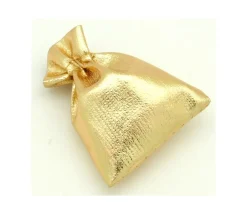 Mini sac tissu doré 6 x 8 cm