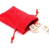 Mini sac 7.5 x 10 cm - velours épais rouge avec cordon
