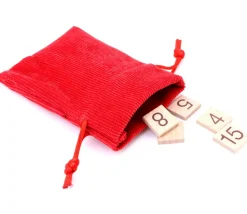 Mini sac 7.5 x 10 cm - velours épais rouge avec cordon