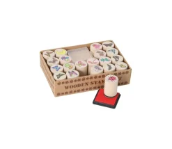 20 mini tampons thème nature + 1 tampon encreur coloré
