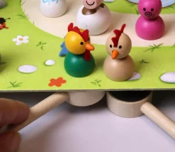 Mini théâtre en bois animaux de la ferme
