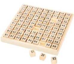 Multiplication - table de calcul bois naturel